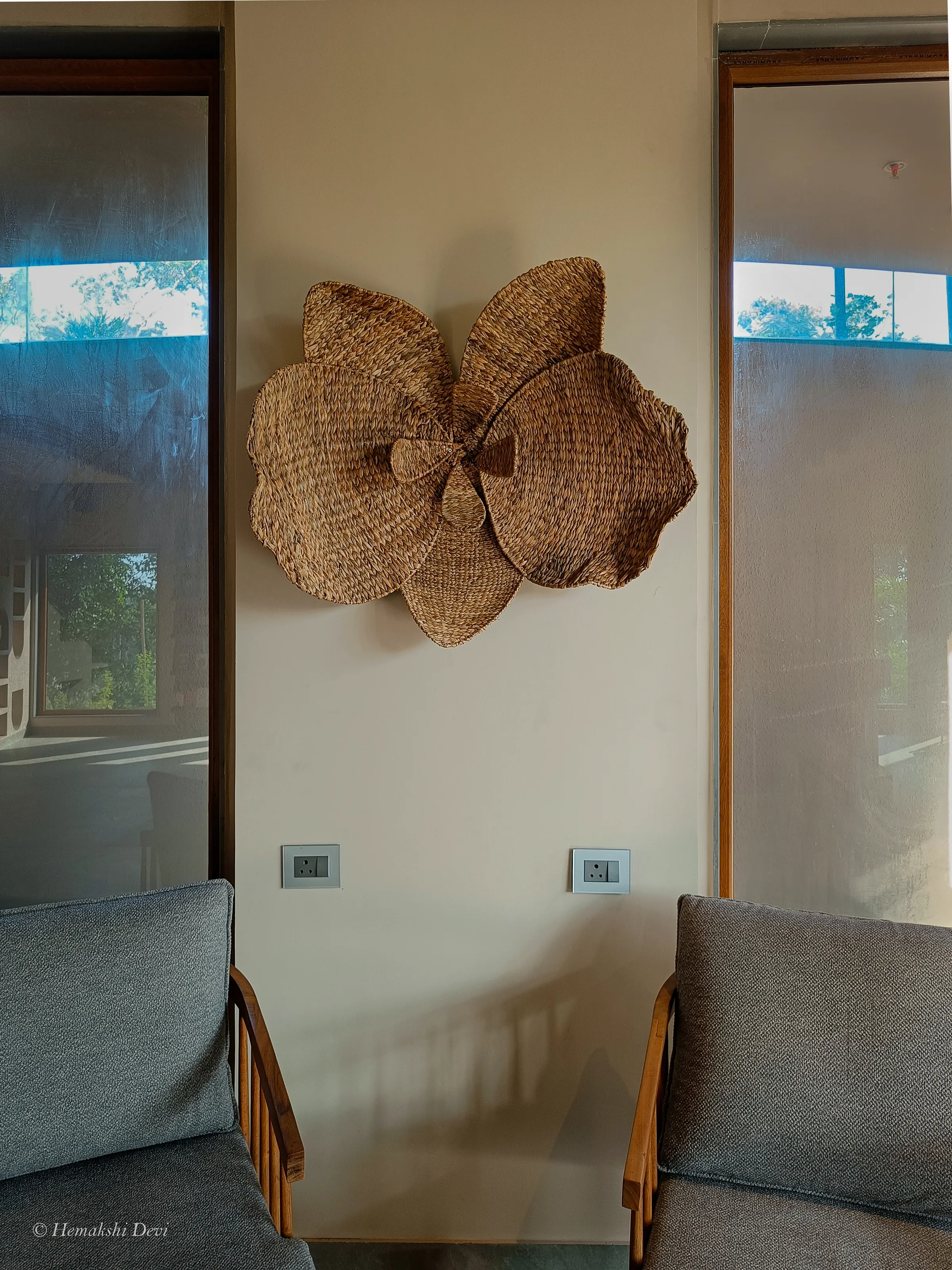 Detail of a meteka-weave wall hanging at Chai Tokari